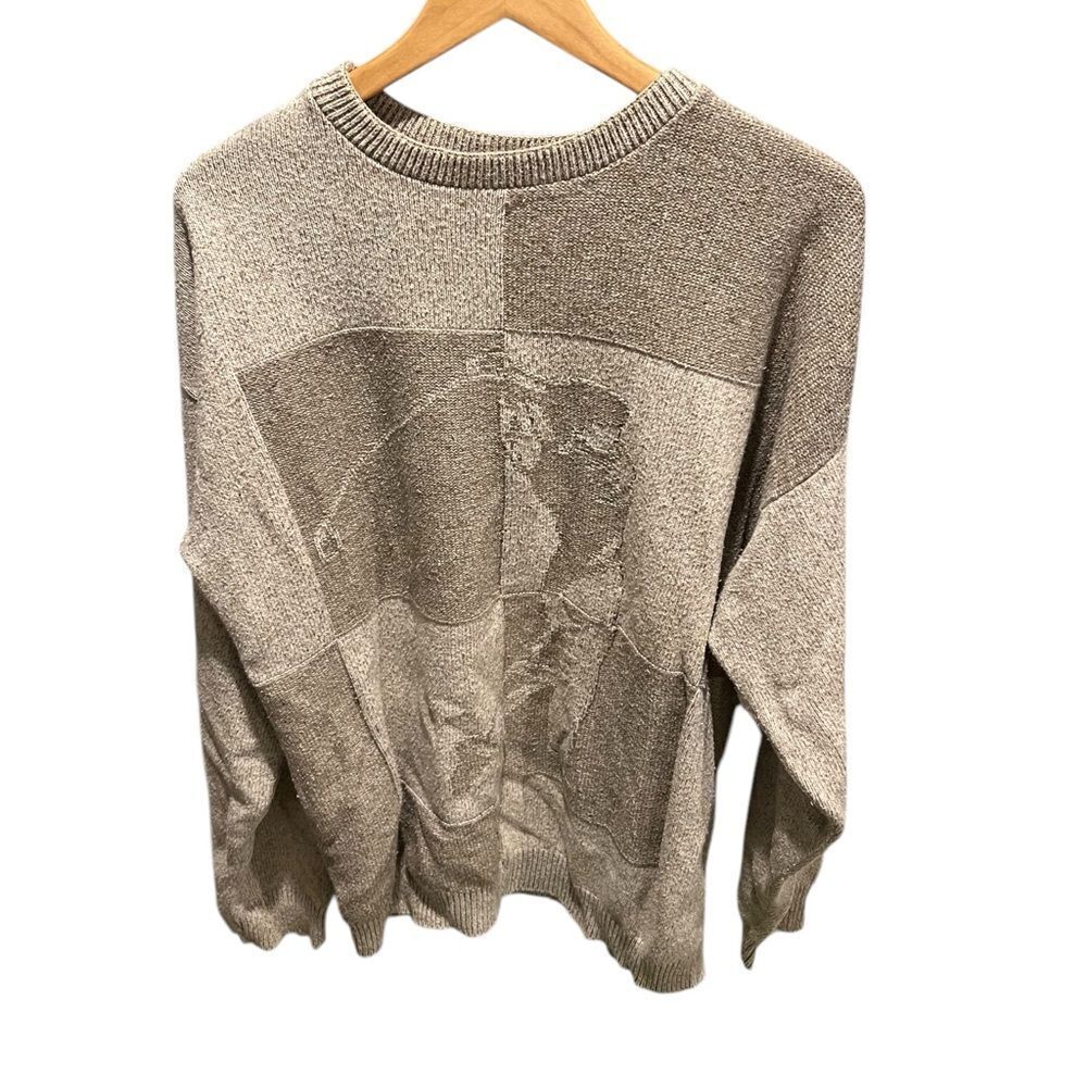 Vintage Grand Slam oatmeal men's crewneck long sleeved sweater made in the USA‎